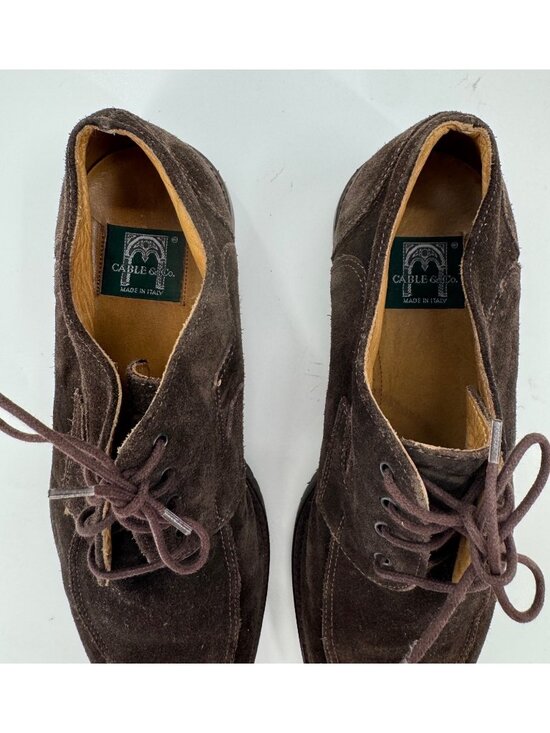 Vintage Cable & Co Hugo Chuckla Italy Brown Suede Leather Mens Lace-Up Dress Sho main image 15